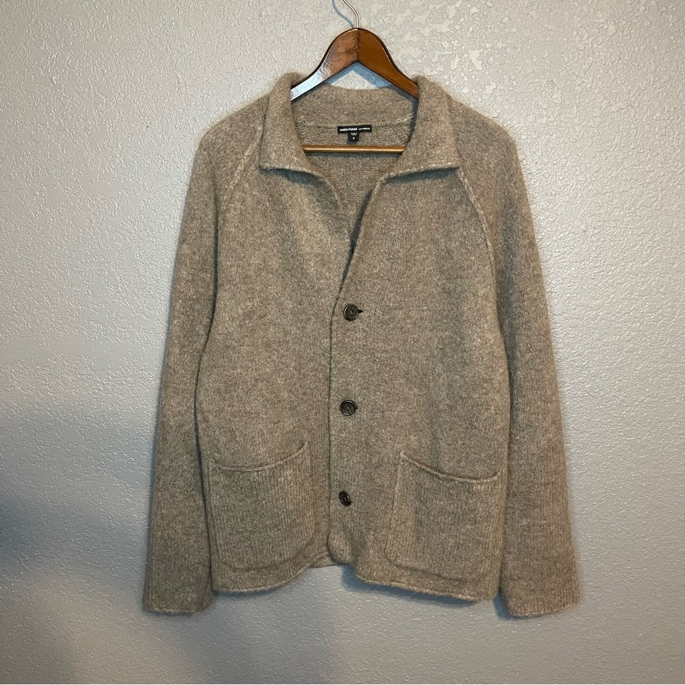 James Perse Taupe Wool Cardigan